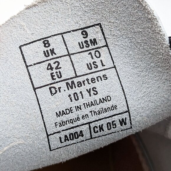 Dr Martens Unisex 101 Boots White Leather Yellow Stitch size W10 M9 - Picture 5 of 12